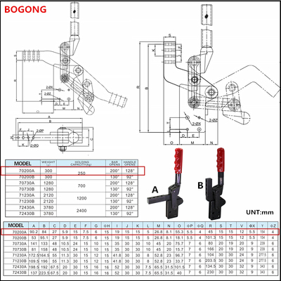 快速夹具HS CH 重型钣金焊接夹钳 工装夹具 肘夹GH 70200A 70730A
