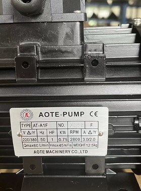 AOTE-PUMP澳特高温模温机水泵AT-AOF(L) AT-A1F AT-A2F200度油泵