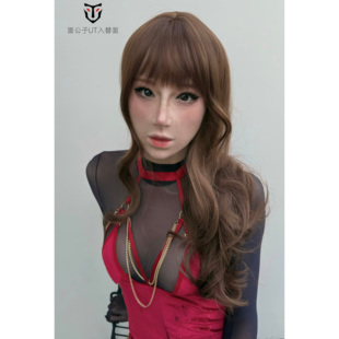 面公子UT(入替)面硅胶头套[超薄款]连胸女面[可欣]大头围植眉款