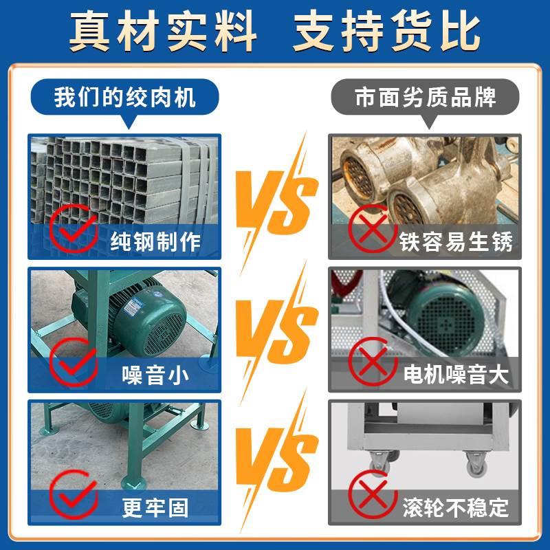 绞肉机商用大型粉碎机养殖场喂狗碎骨绞鸡架电动大功率破冰冻鱼肉