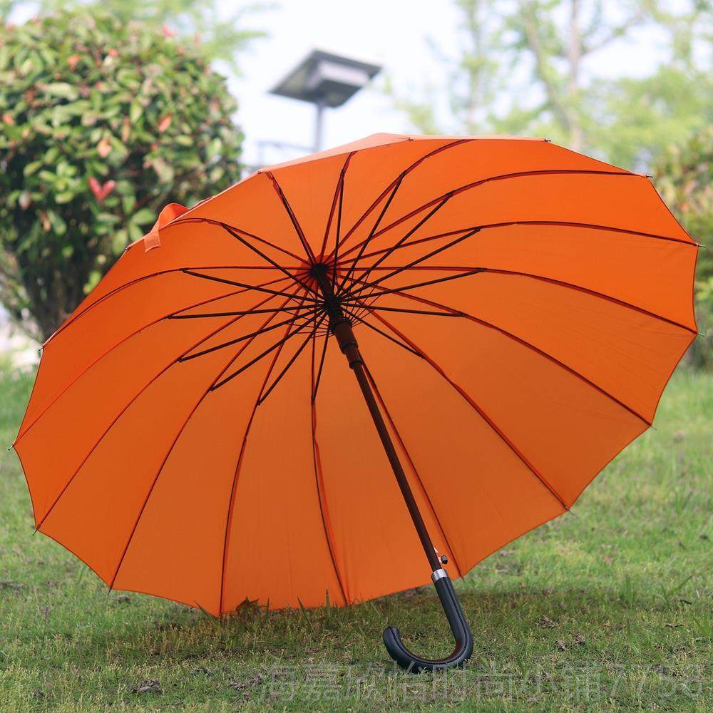 正品Qiut复ong古桔色男女16抗风长柄伞自动晴雨伞家居骨商质务优