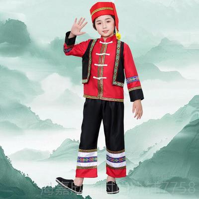 正品广西月三民族服装儿童族舞蹈演族出服饰苗女壮三哈尼幼儿园表