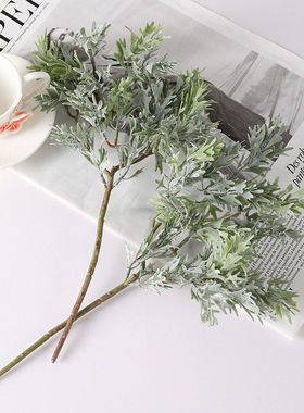 档绿植银叶菊鹿角叶仿真花假花客厅卧室茶几摆放小羊角叶装饰花