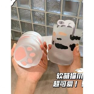 生咖啡杯爪儿童办公室水杯可爱玻璃杯女情侣 杯子创意家用猫新款