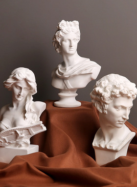 北欧希腊人物雕像树脂摆件大卫琴女美术画室素描写生艺术静物摆件