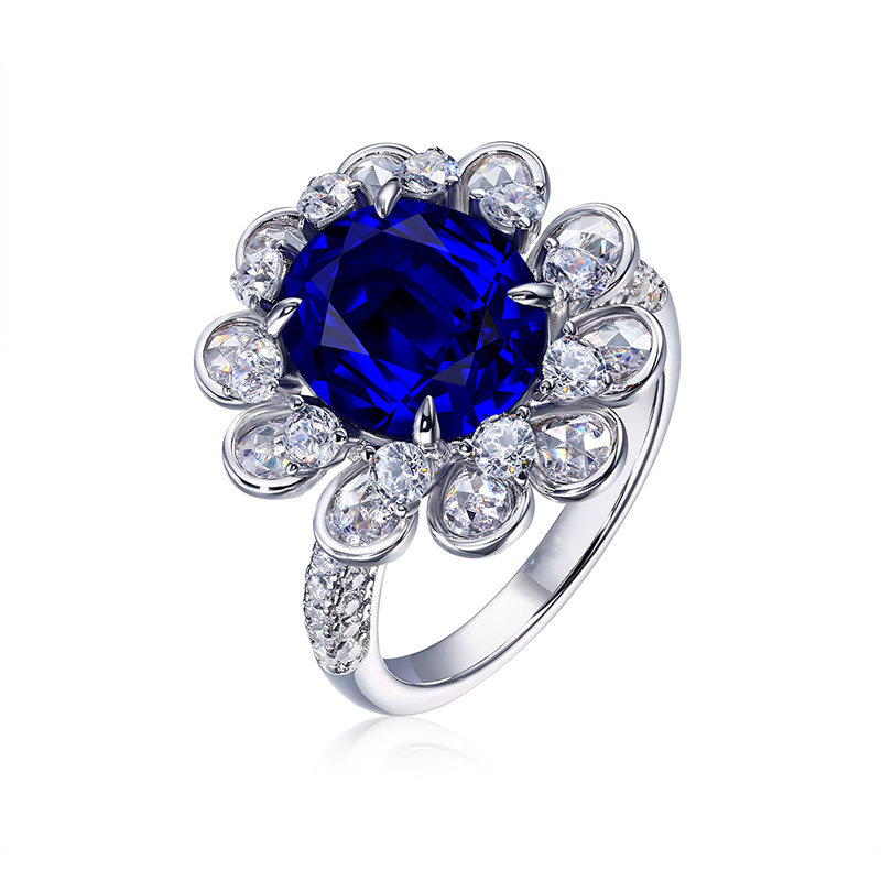 AILEQ 925银戒指镶高碳钻皇家蓝时尚豪华气质甜美百搭人工宝石女,饰品/流行首饰/时尚饰品新,银饰戒指,淘宝优惠券,粉丝福利购,淘宝优惠卷