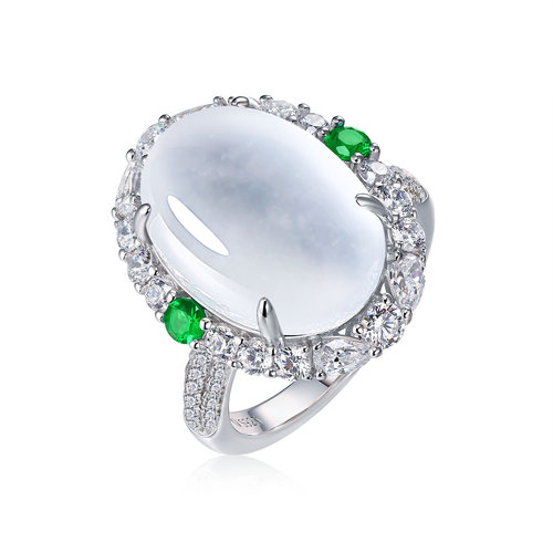 AILEQ玉石戒指天然石英岩玉