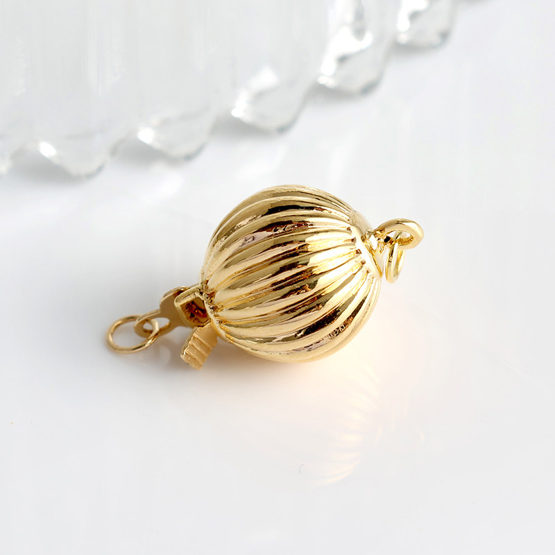 18K-14K Gold Accessories Pearl Clasp K Gold Lantern Clasp DIY Handmade Beaded Gold Necklace Clasp Bracelet Connector