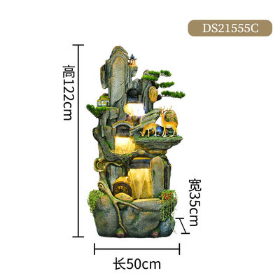 中式假山流水喷泉客厅玄关阳台电视柜旁加湿景观落地摆件21555小