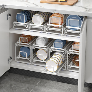 碗碟收纳架橱柜内置下水槽免安装 抽拉碗盘沥水厨房放碗碗架置物架