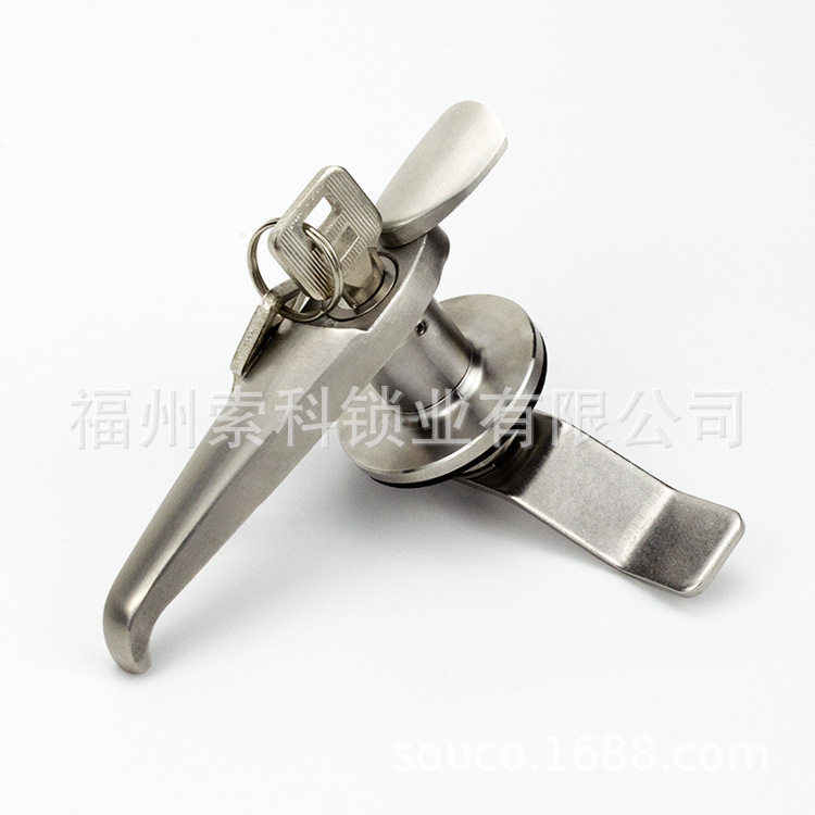 配电箱锁开关柜门锁MS308-3电柜锁转舌执手锁不锈钢304 开关柜锁