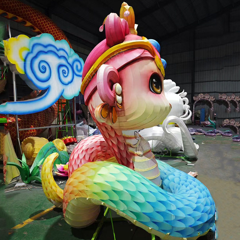 主题彩灯生产厂家 节日活动美陈道具蛇年花灯 灯光节亮化景区商场