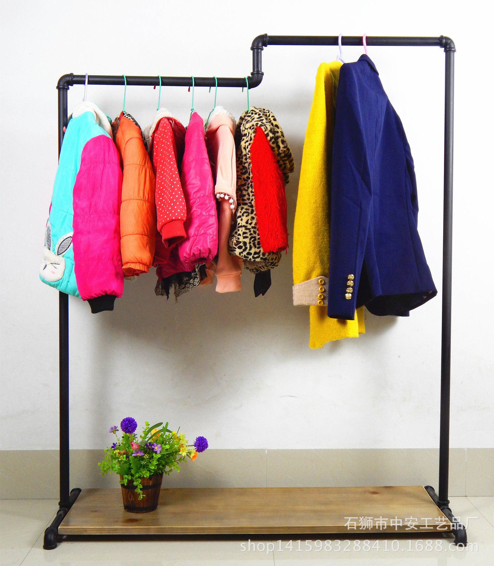 水管服装架服装展示架挂衣架衣帽架服装店落地式侧挂中岛架收纳