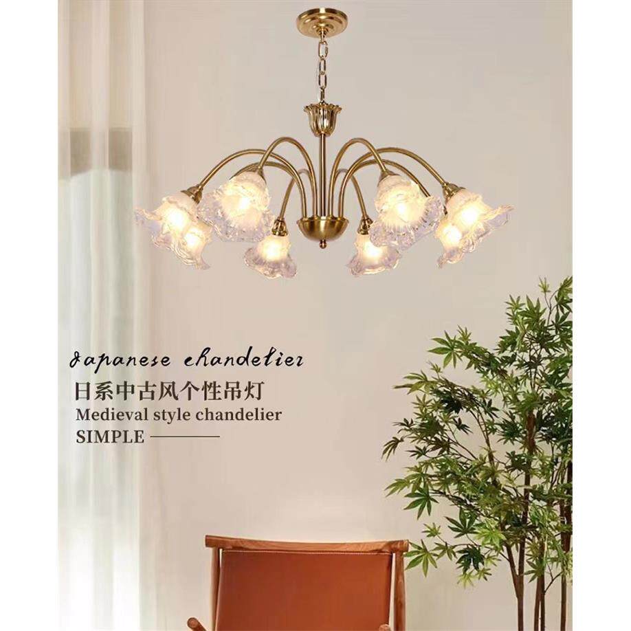 美式复古花朵吊灯法式轻奢田园简约现代客厅灯餐厅卧室轻奢灯具