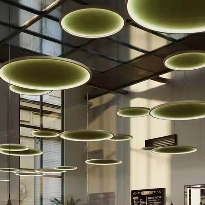 设计师高端圆形艺术个性工业风店铺酒店大堂氛围饭堂餐厅毛毡吊灯