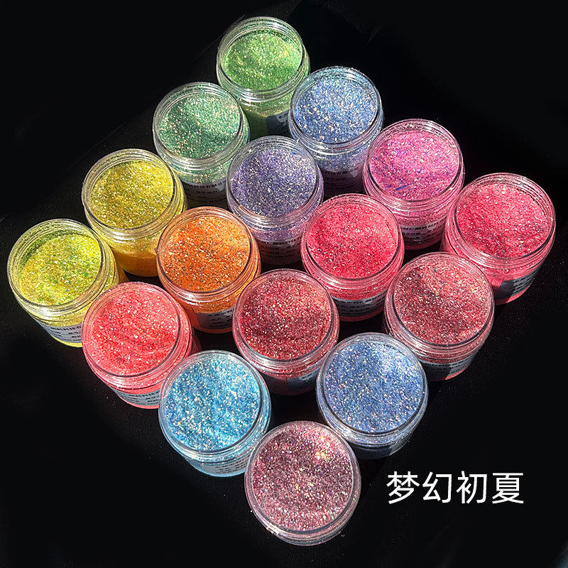 高品梦幻初夏金葱粉亮片幻彩不规则碎片爆闪高亮流麻滴胶美甲闪粉