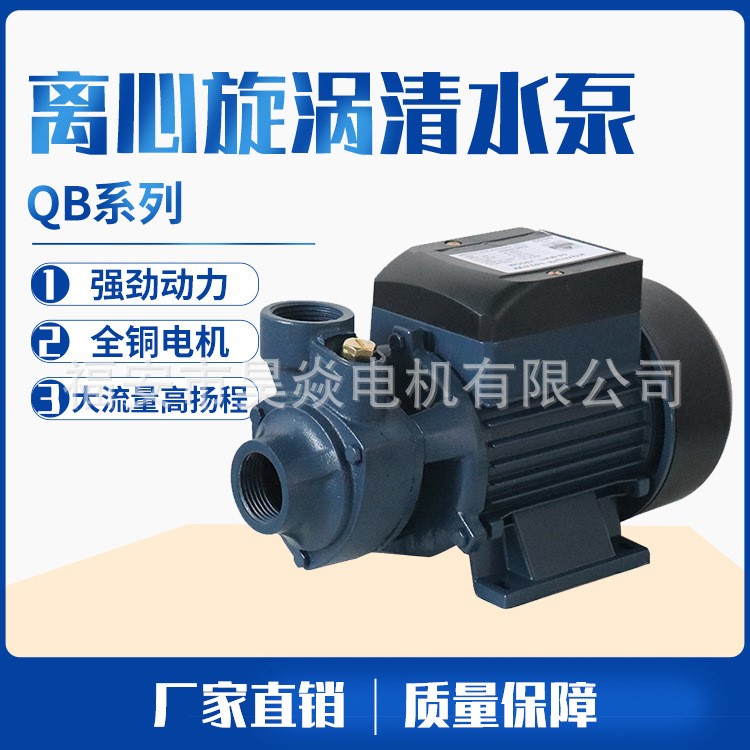 QB系列 0.5HP 370W电动旋涡离心式清澈净水泵泳池池塘农场小型泵