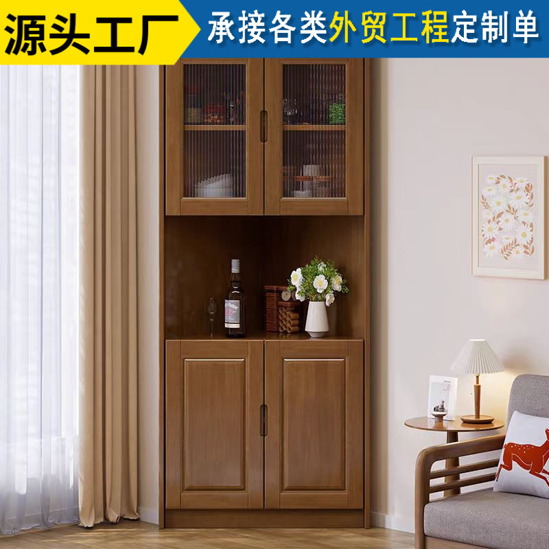 实木单门书柜小储物柜带门边角柜窄柜家用木质立柜书橱置物收纳柜