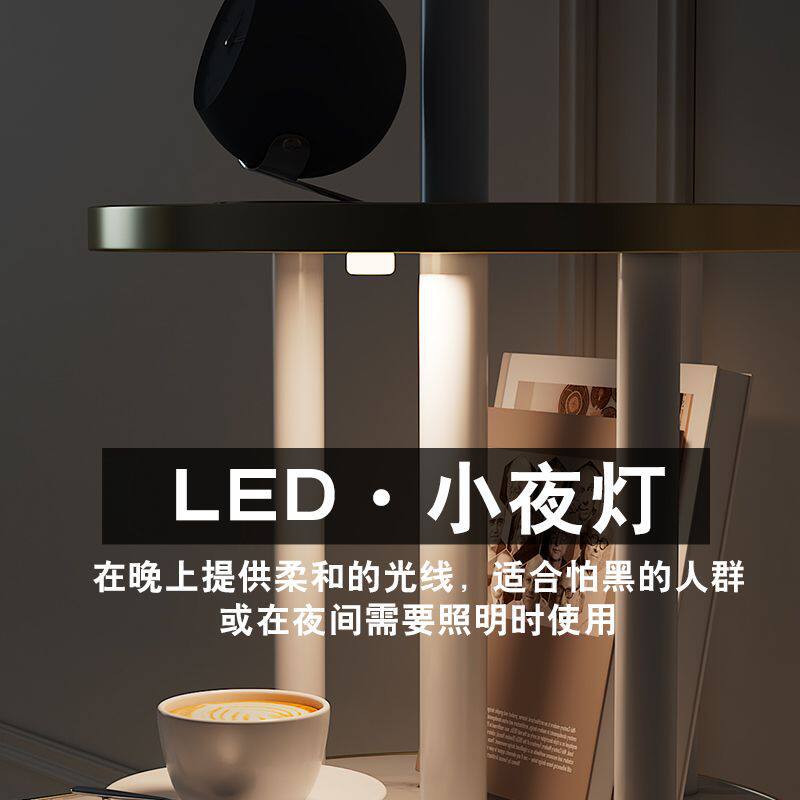 实木床头柜带灯衣帽架一体卧室床边收纳架置物架可移动边几小茶几