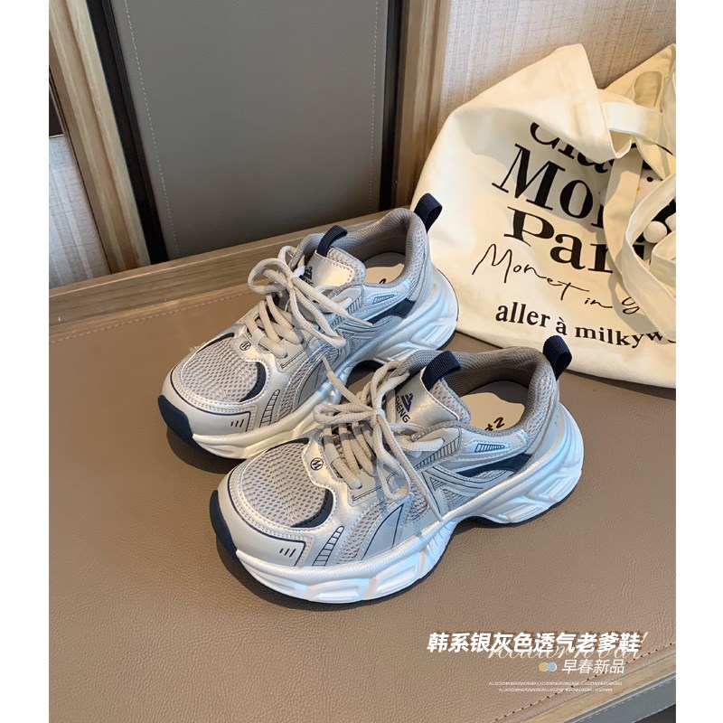 女大童时尚老爹鞋2025春季新款青少年厚底透气休闲鞋学生运动球鞋