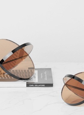 现代简约玻璃球摆件样板房间客厅书房书柜桌面软装饰品玄关柜摆设