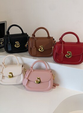 韩版时尚手提包包女20q23新款潮时尚红色马鞍包休闲百搭单肩斜挎