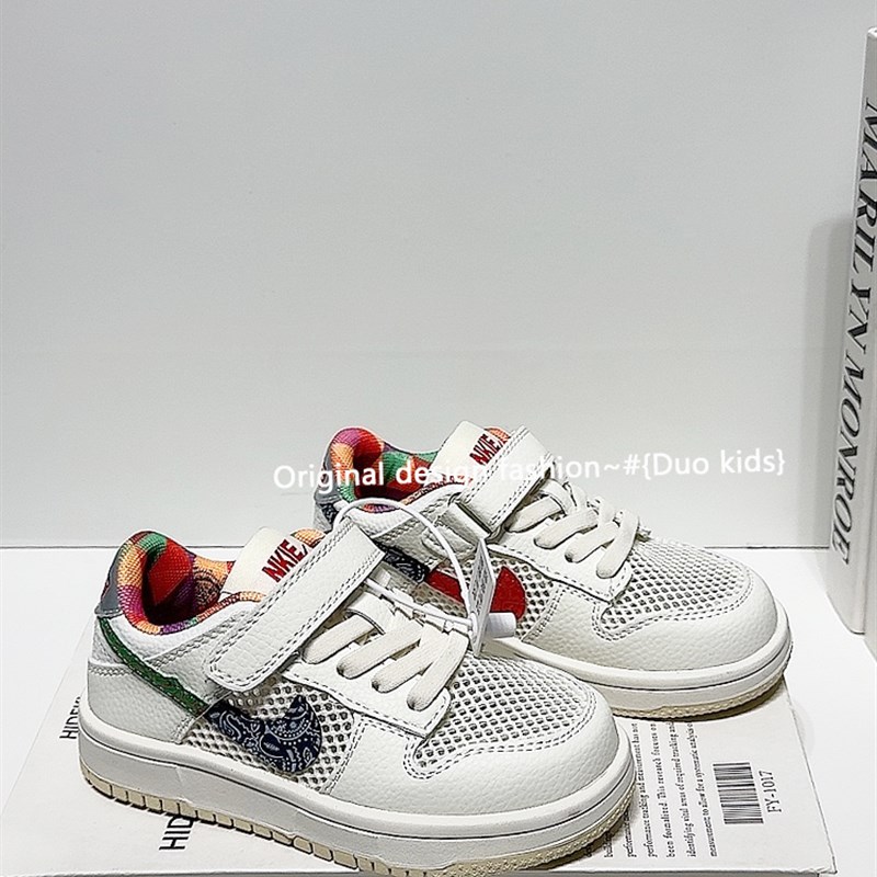 儿童运动鞋2025夏季新款网鞋女童透气网面小白鞋软底男童真皮板鞋