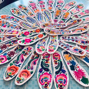 陕西传统纯手工绣花m鞋垫男女结婚自己秀纯棉布花样成品民族特色