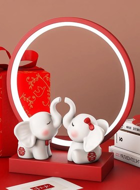 结婚礼物送新人新娘闺蜜新婚情侣大象订婚摆件高档实用纪念日礼品
