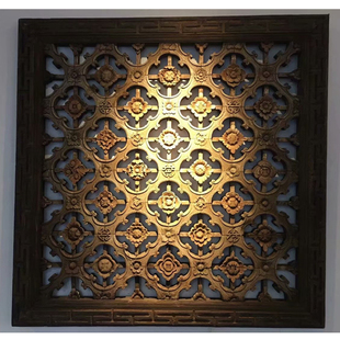 老物件门窗格子雕花窗装饰窗户老物件H雕古董花板窗花花窗客栈书