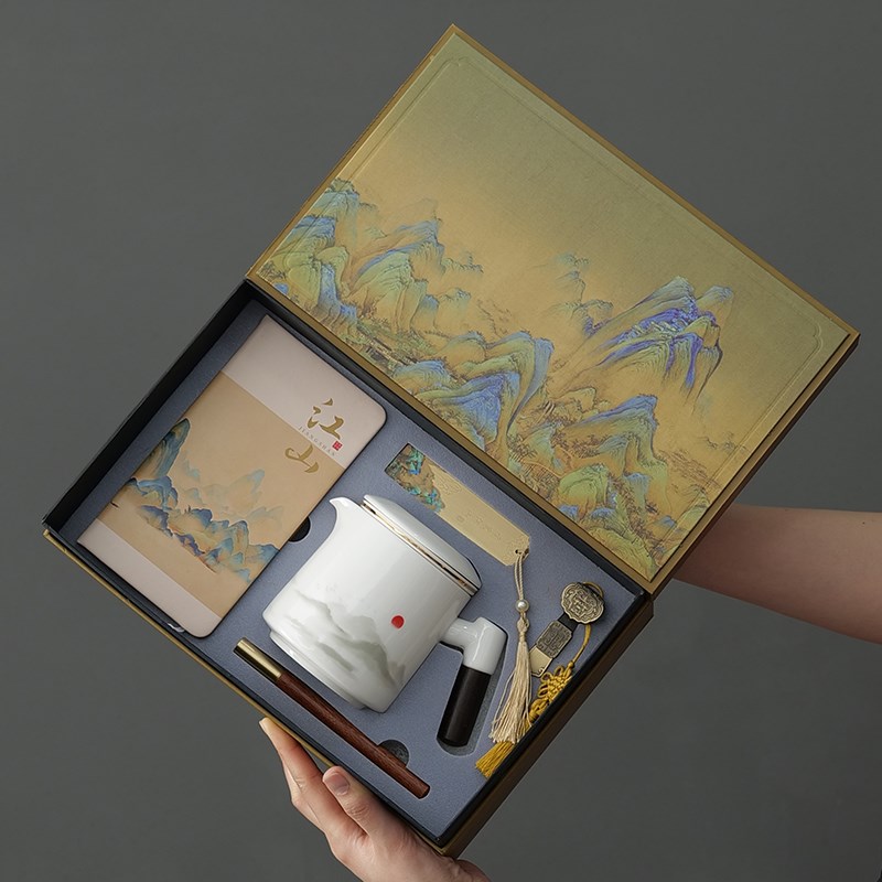 国潮文创商务礼品套装公司会议活动伴手礼定制logo创意实用泡茶壶