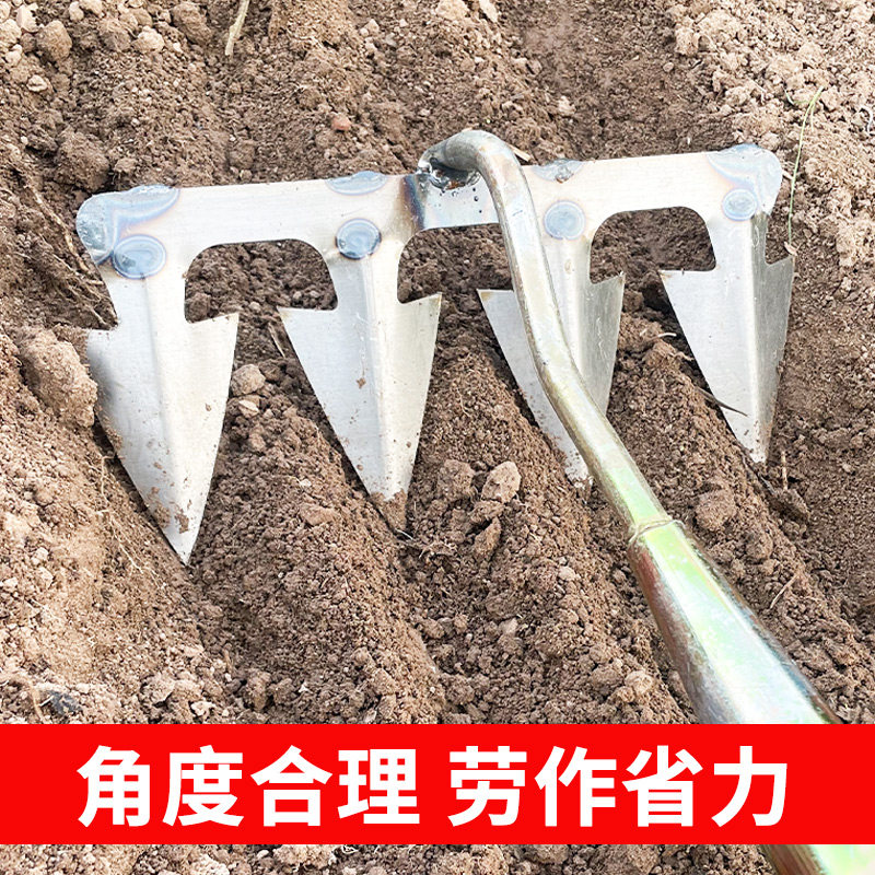 全钢锄头翻地松土除草四齿耙子农用种菜种蒜神器开荒搂草平地工具,鲜花速递/花卉仿真/绿植园艺,锄头,淘宝优惠券,粉丝福利购,淘宝优惠卷
