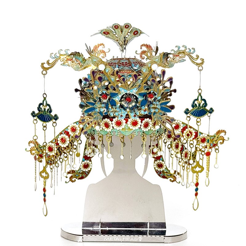 【新品】十里红妆点翠凤冠3D立体拼图金属拼装模型结婚礼物