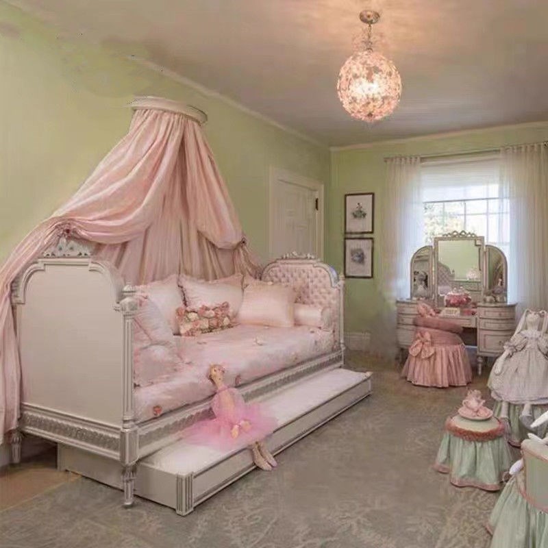 欧式雕花实木沙发床推拉高低床美式卧室儿童床单人床上下母子床