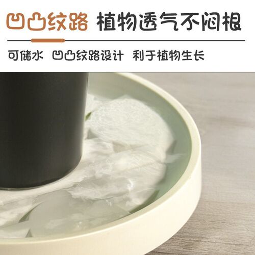 移动花盆托盘e带轮塑料圆形底座滚轮万向轮防滑静音大号绿植接水