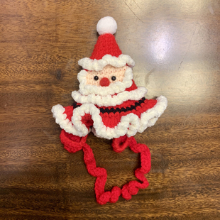 喵姥姥织的小f头套圣诞节猫帽子牛奶绒手工编织圣诞树爷爷宠物头