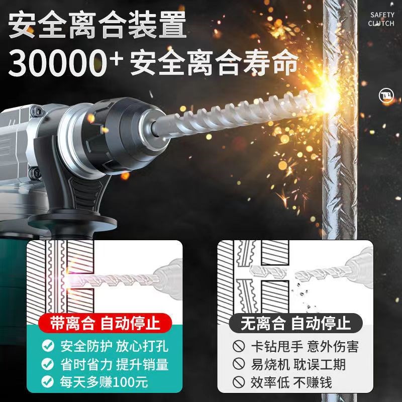 新品希创无刷充电式电q锤电镐三用大功率混凝土锂电工业无线电动