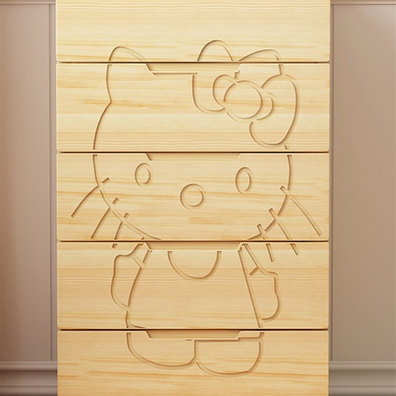 实木五斗柜儿童房卡通收纳斗柜宝宝衣物柜婴儿多功能抽屉式收纳柜