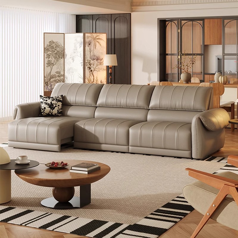 红晟大象耳朵电动沙发可躺可睡三人位功能伸缩沙发客厅真皮沙发床