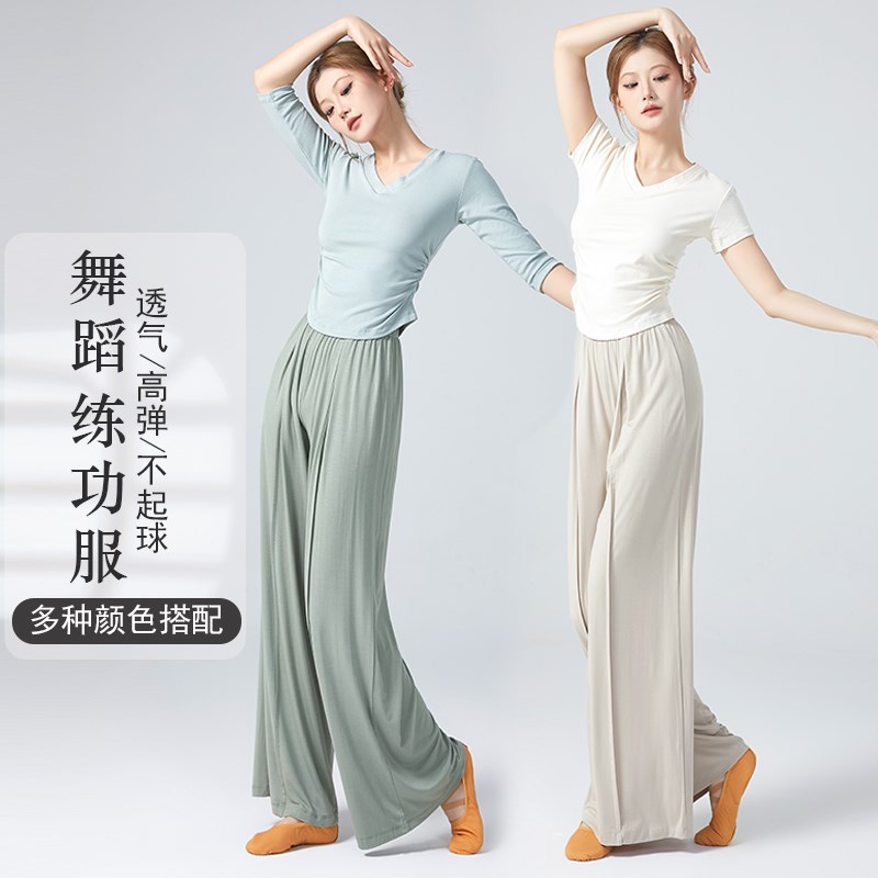 舞蹈服上衣女古典舞身q韵套装现代舞民族新款阔腿裤成人舞蹈练功