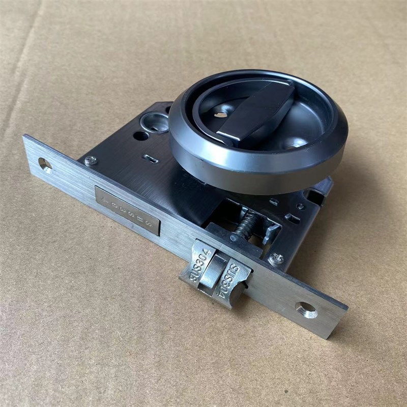 防盗门中门小门锁不锈钢隐形门锁储藏室卧室单面暗锁消防门栓拉手