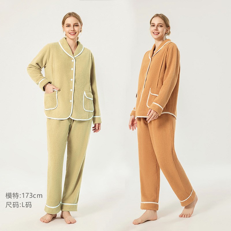 月子服冬季e孕妇睡衣加绒保暖家居服产后a类秋冬加厚哺乳衣套装