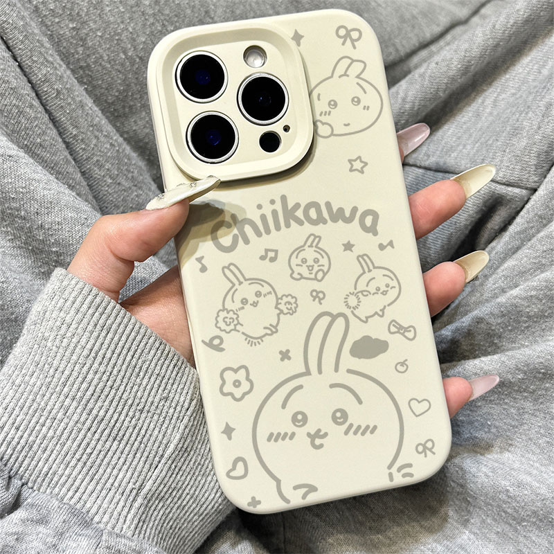 萌系乌萨奇花朵液态硅胶适用于iphone17promax苹果16手机壳15新款14pro超好看独特13情侣12全包防摔11不会撞图片