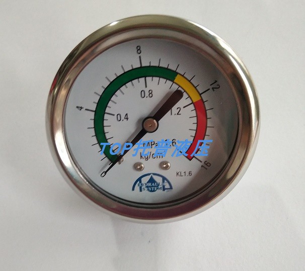 耐震含油压力表TI-40-40KG-PT1/8不锈钢压力表 轴向压力表0-4MPA
