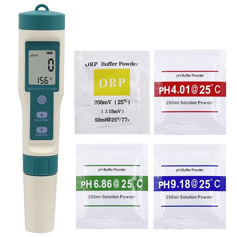 8合1多功能水质检测笔PH笔酸度计H2富氢温N度盐度检测测试仪分析