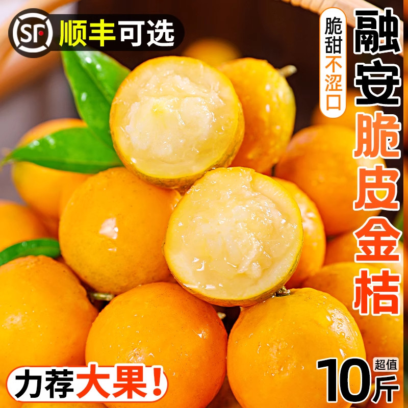 融安脆皮金桔10斤广西小橘子蜜金柑新鲜纯甜当季水果孕妇整箱包邮,水产肉类/新鲜蔬果/熟食,桔子,淘宝优惠券,粉丝福利购,淘宝优惠卷