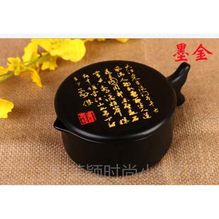 正品池瓷墨海笔洗带盖砚台多用陶笔墨斗盛墨汁盒墨搁工具书法书画