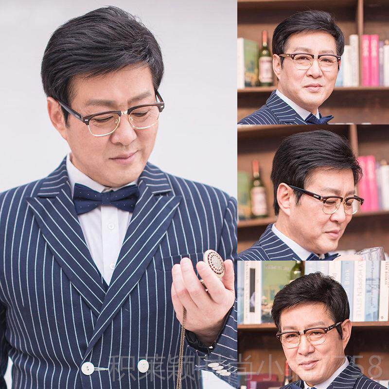 正品中男老年发假发士短发头真发偏分型气质帅气大背逼真自然