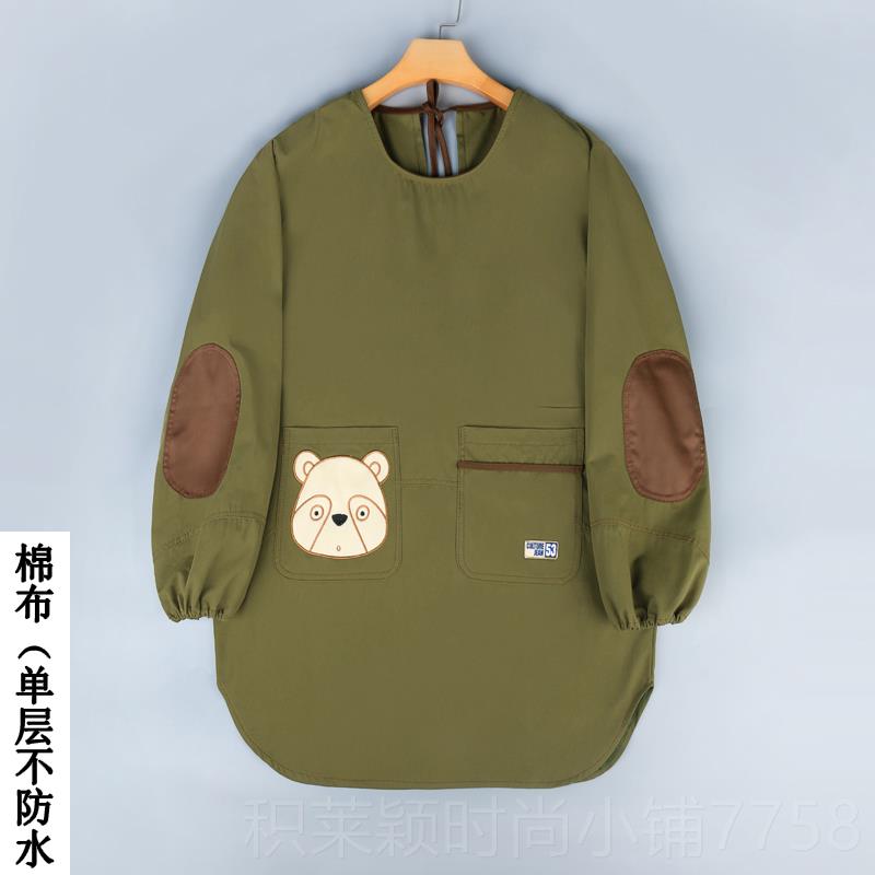 正品围裙女时尚防水防薄油透气家用厨房做饭长袖套服工作罩款衣男