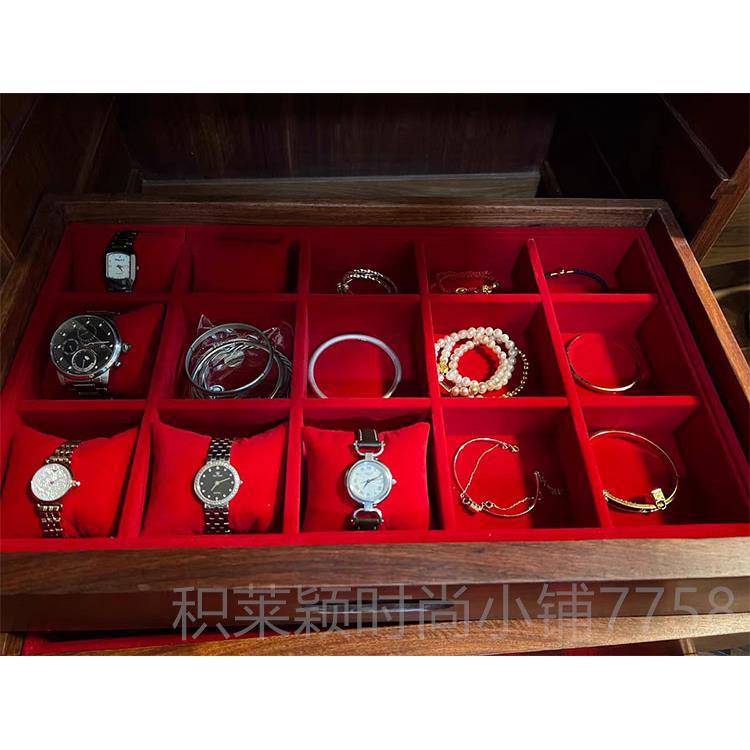 正品高级定制皮革绒布抽屉首饰纳盒表手饰收镯眼镜项链手戒指品托图片
